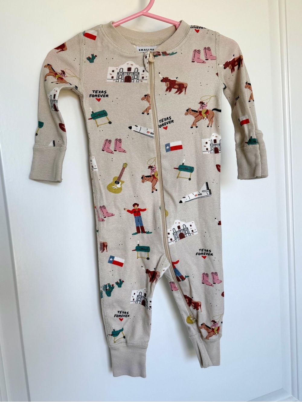 Smaller Things Texas-Print Zippered PJs